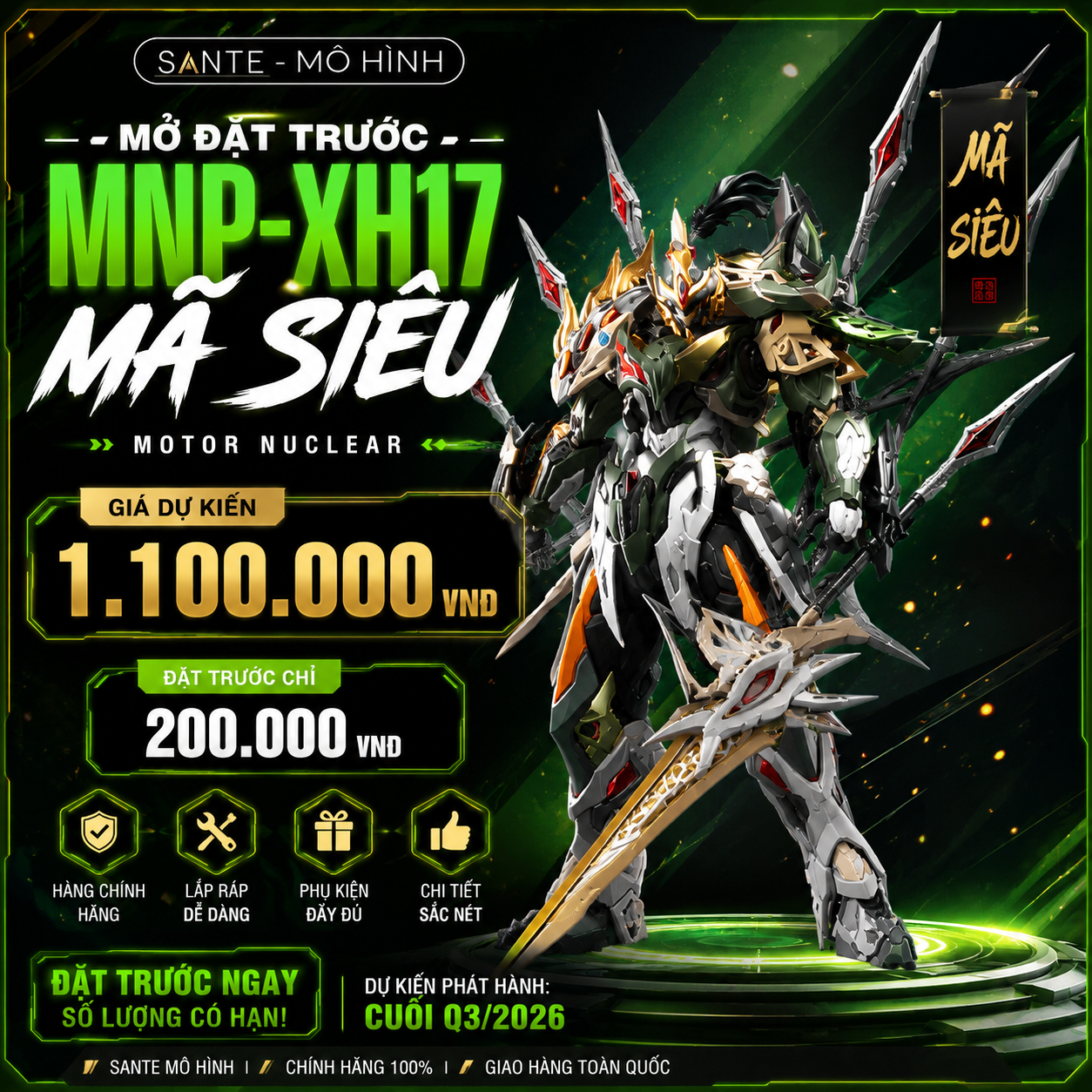 Mô Hình Lắp ráp MNP XH17A Mã Siêu Motornuclear